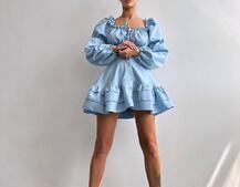 Сукня з воланами на ґудзиках  | PUSHKA SHOP