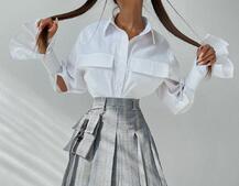 Юбка в складку с отстегивающимся карманом  Юбка в складку с отстегивающимся карманом  | PUSHKA SHOP