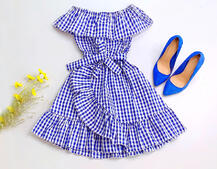 Хлопковое летнее платье в клетку | PUSHKA SHOP