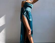 Комплект: корсет з рукавичками + спідниця максі з драпіруванням   | PUSHKA SHOP