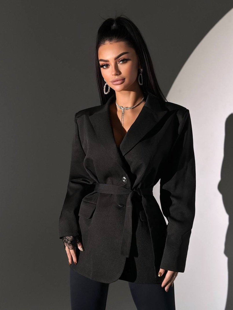 Комплект: мереживний корсет з чашечками + легінси зі штрипками + піджак     | PUSHKA SHOP