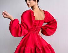 Сукня з воланами на ґудзиках  | PUSHKA SHOP