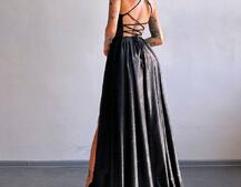 Сяюча сукня максі зі шнурівкою на спинці Сяюча сукня максі зі шнурівкою на спинці | PUSHKA SHOP