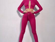 Костюм: легінси та топ з шнурівкою зі страз Костюм: легінси та топ з шнурівкою зі страз | PUSHKA SHOP