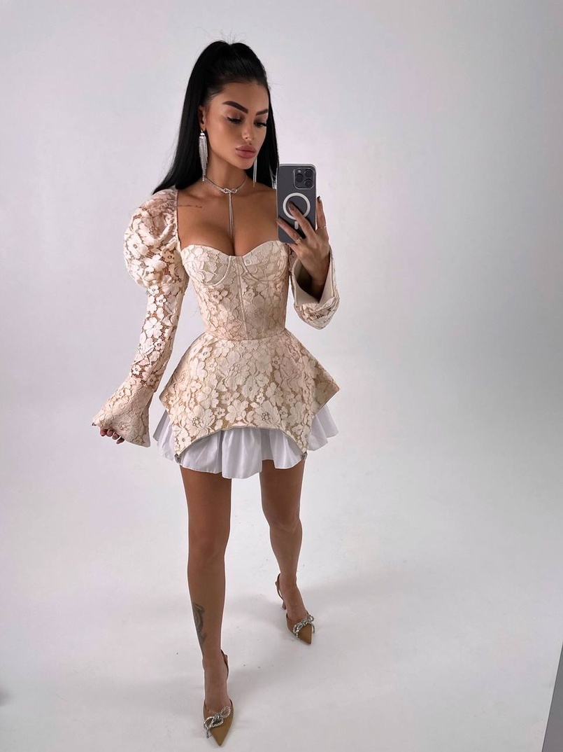 Мереживна сукня з чашечками  | PUSHKA SHOP