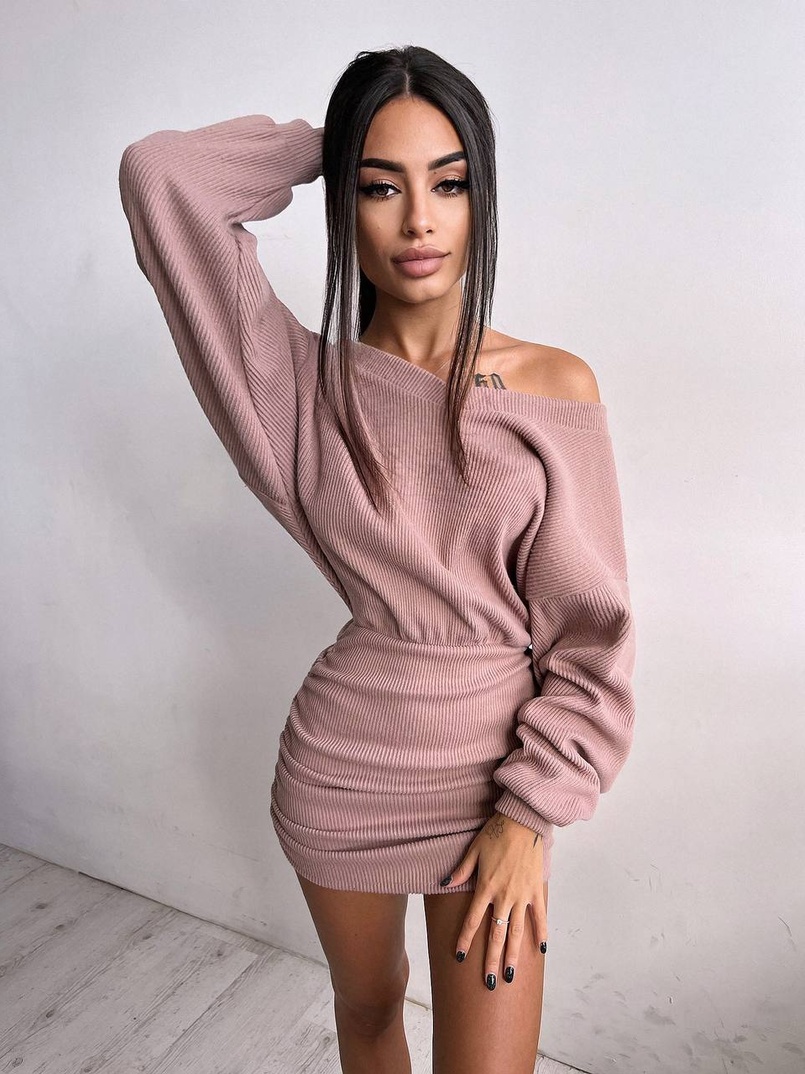 Сукня міні із теплого трикотажу | PUSHKA SHOP