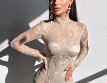 Комплект: мереживна сукня міні + корсет  | PUSHKA SHOP