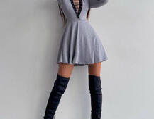 Сукня міні зі шнурівкою  | PUSHKA SHOP