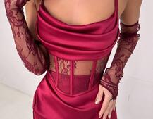 Комплект: корсет+ рукавички + спідниця максі | PUSHKA SHOP