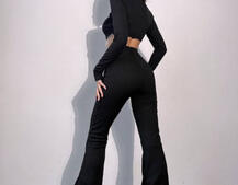 Комплект : штани кльош і топ , декорований бахромою зі страз Ручна робота Комплект : штани кльош і топ , декорований бахромою зі страз Ручна робота | PUSHKA SHOP