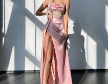 Комплект: корсет, декорований стразами + спідниця максі з драпіруванням  | PUSHKA SHOP