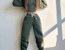 Комплект на флісі : худі з елементами корсету + штани  | PUSHKA SHOP