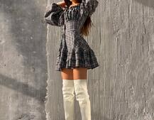 Сукня з об'ємними рукавами та пишною спідницею Сукня з об'ємними рукавами та пишною спідницею | PUSHKA SHOP