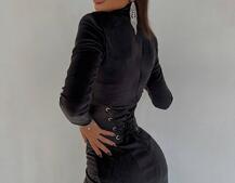 Оксамитова сукня міді з розрізом + атласний корсет Оксамитова сукня міді з розрізом + атласний корсет | PUSHKA SHOP