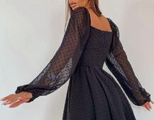 Шифоновое платье с завязками на груди  | PUSHKA SHOP