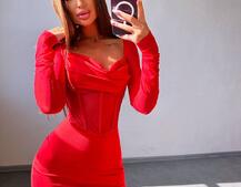 Сукня міні з філіжанками та елементами корсету  | PUSHKA SHOP