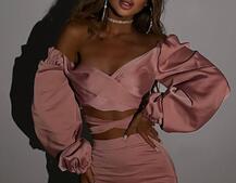 Атласний комплект, бахромою зі стразами Ручна робота, прикраса пришита Атласний комплект, бахромою зі стразами Ручна робота, прикраса пришита | PUSHKA SHOP