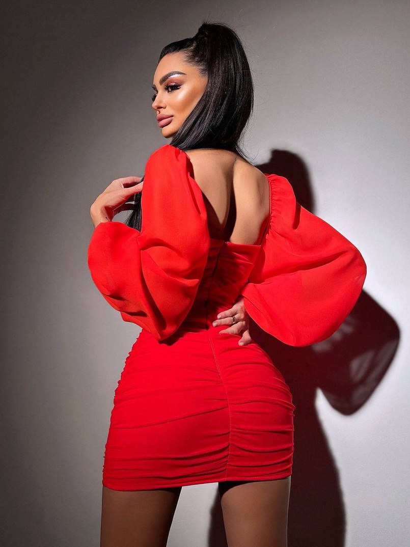 Корсетна сукня з чашечками з ефектом push up з драпіруванням   | PUSHKA SHOP