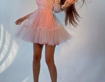 Платье с блестящим верхом и пышной фатиновой юбкой  Платье с блестящим верхом и пышной фатиновой юбкой  | PUSHKA SHOP