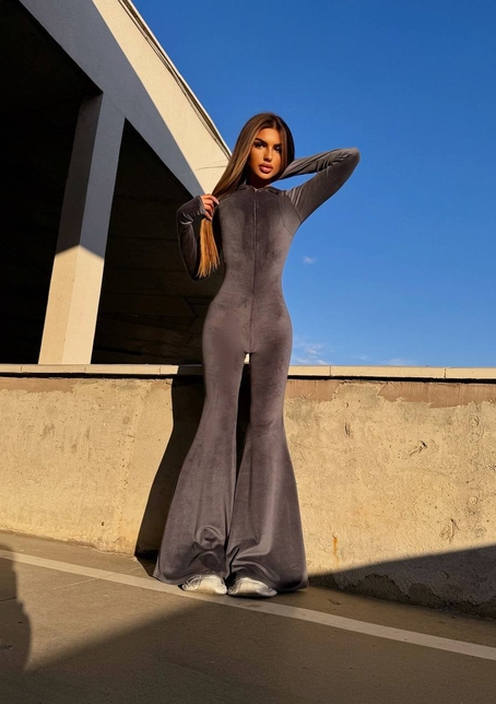 Велюровий комбінезон кльош | PUSHKA SHOP