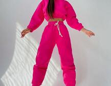 Тёплый базовый костюм на флисе с объемными капюшоном  Тёплый базовый костюм на флисе с объемными капюшоном  | PUSHKA SHOP