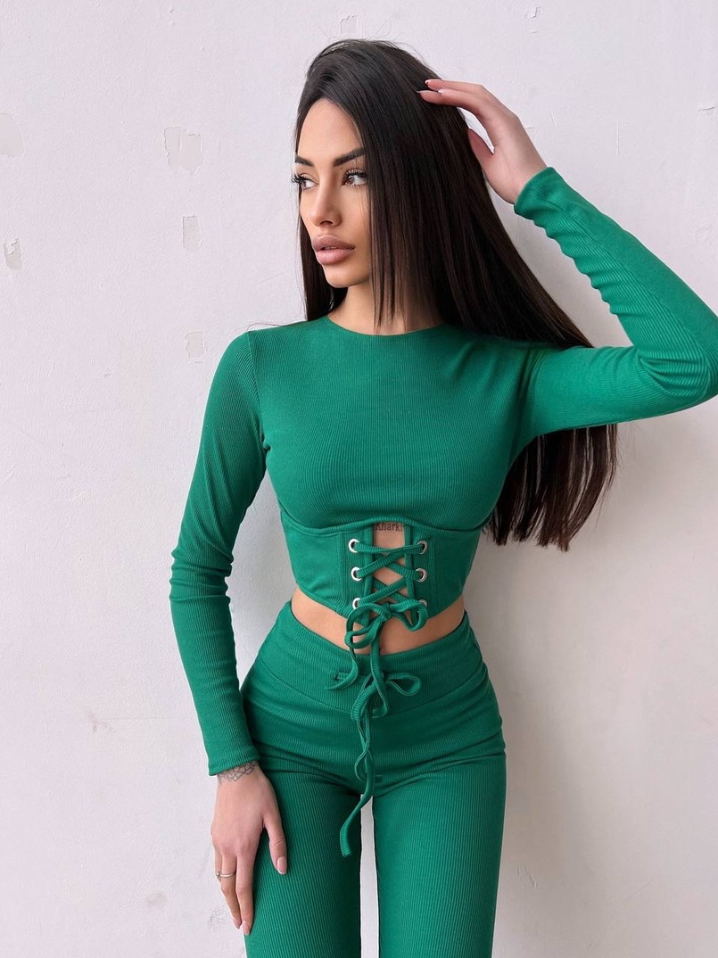Трикотажний комплект: корсетний топ + легінси | PUSHKA SHOP