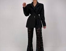 Комплект: мереживний корсет бюстьє + штани + піджак  | PUSHKA SHOP