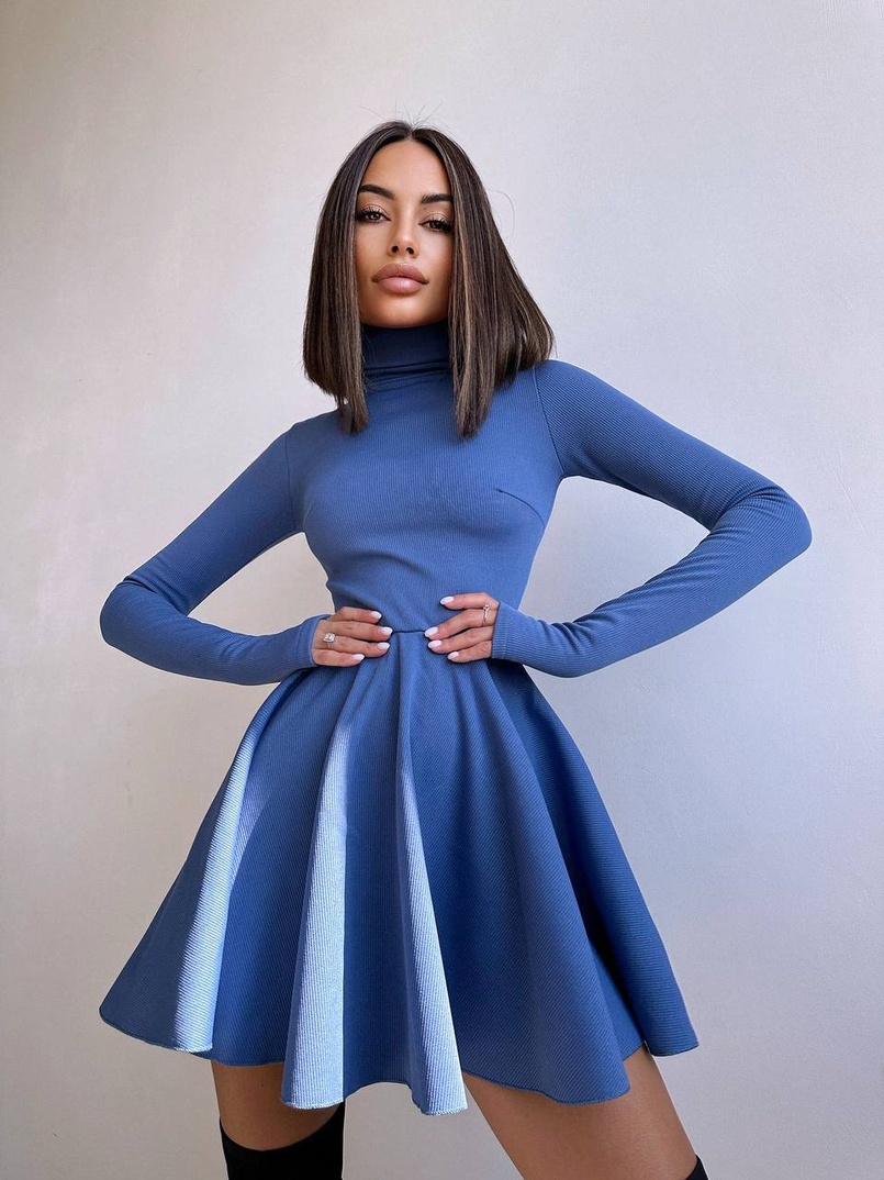 Сукня міні зі спідницею-сонцем  | PUSHKA SHOP