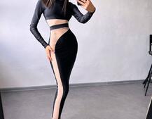 Сукня міді  із вставками сітки  | PUSHKA SHOP