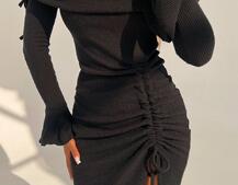 Трикотажна сукня міді з хомутом Трикотажна сукня міді з хомутом | PUSHKA SHOP