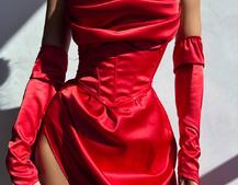 Комплект: корсет з рукавичками + спідниця максі з драпіруванням   | PUSHKA SHOP