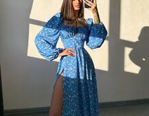 Улюблена сукня-міді зі шнурівкою на талії  | PUSHKA SHOP