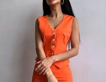 Костюм: піджак на підкладці, штани кльош+ жилет  | PUSHKA SHOP