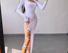 Трикотажна сукня з зав’язкою на ніжку Трикотажна сукня з зав’язкою на ніжку | PUSHKA SHOP