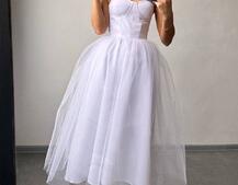 Сукня міді із чашечками з пишною спідницею | PUSHKA SHOP