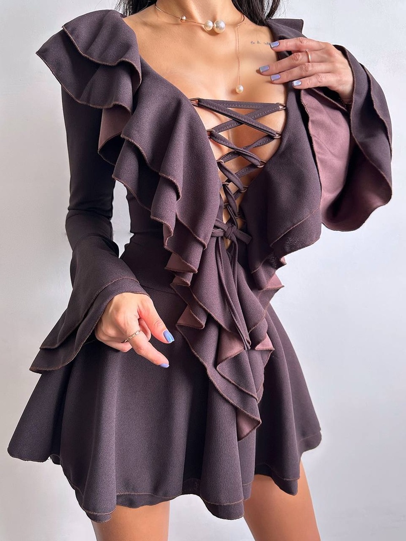 Сукня з з воланами на ґудзиках Сукня з з воланами на ґудзиках | PUSHKA SHOP