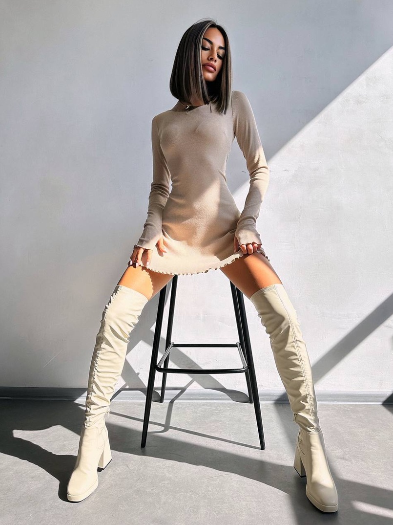 Трикотажна сукня міні  зі шнурівкою на спинці    | PUSHKA SHOP