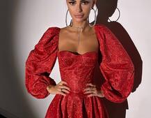 Сяюча корсетна сукня бюстьє з подвійною спідницею  | PUSHKA SHOP