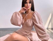 Муслінова сукня -міді з розрізом на ніжці Муслінова сукня -міді з розрізом на ніжці | PUSHKA SHOP