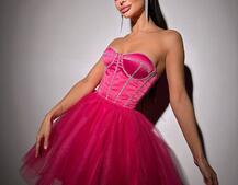 Комплект: корсет, декорований стразами  +  пишна фатинова спідниця Комплект: корсет, декорований стразами  +  пишна фатинова спідниця | PUSHKA SHOP