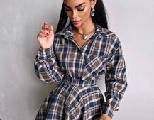 Комплект: сорочка + спідниця у клітинку  | PUSHKA SHOP