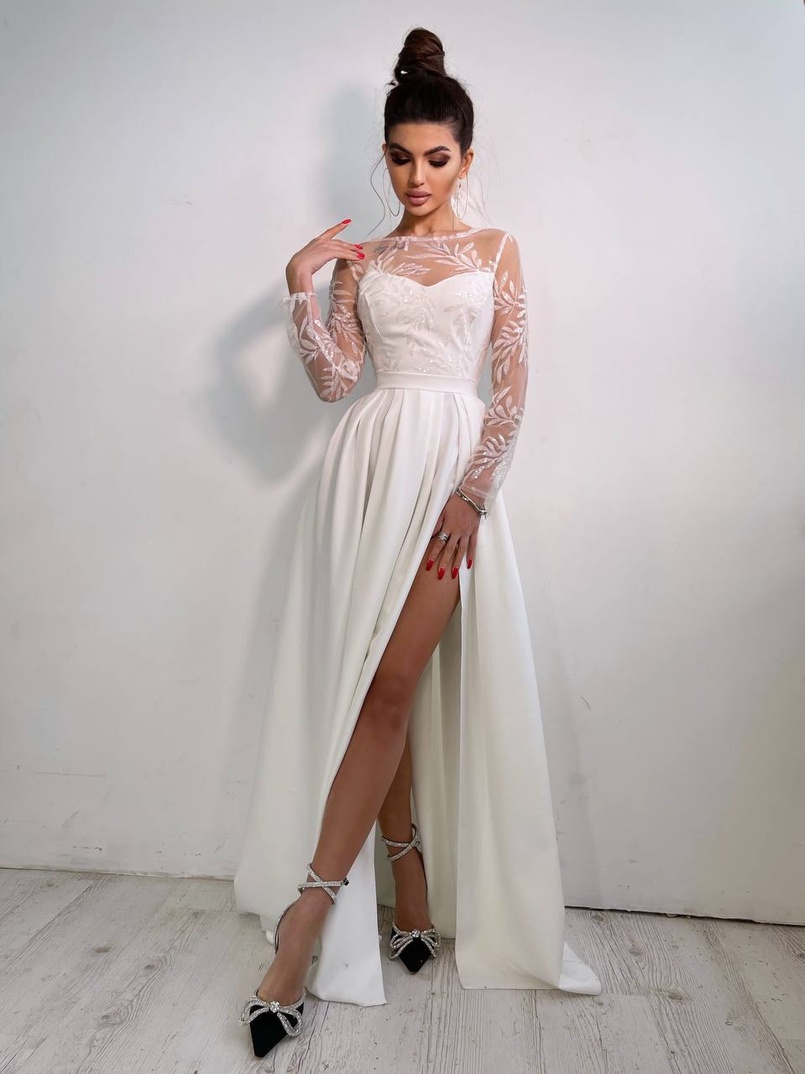 Сукня максі з паєтками та розрізом на спідниці Сукня максі з паєтками та розрізом на спідниці | PUSHKA SHOP