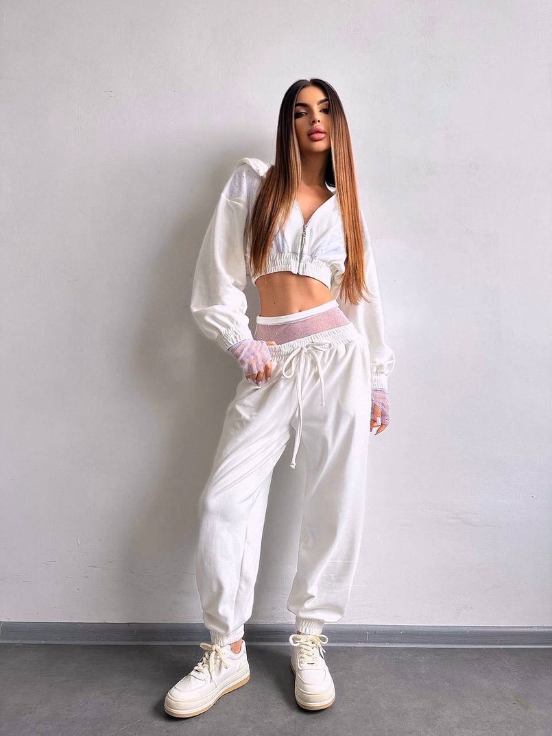 Велюровий комплект декорований стразами( бомбер+ рукавички+ штани + трусики) | PUSHKA SHOP