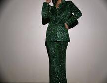 Костюм: піджак на підкладці, штани кльош+ топ з чашечками | PUSHKA SHOP