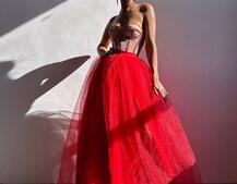 Комплект: корсет бюстьє декорований стразами + пишна спідниця максі  Ручна робота  | PUSHKA SHOP