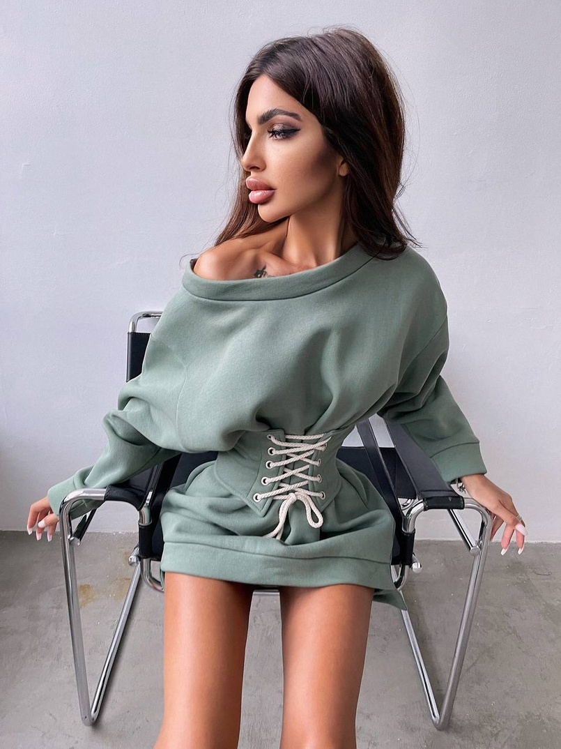 Тёплое уютное худи на флисе + корсет на шнуровке  Можно носить с корсетом и без  Тёплое уютное худи на флисе + корсет на шнуровке  Можно носить с корсетом и без  | PUSHKA SHOP