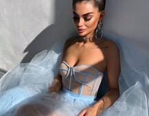 Комплект: корсет бюстьє декорований стразами + пишна спідниця максі  Ручна робота  | PUSHKA SHOP