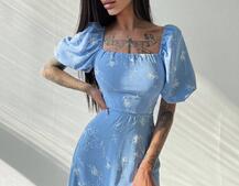 Платье миди со шнуровкой на спинке  | PUSHKA SHOP