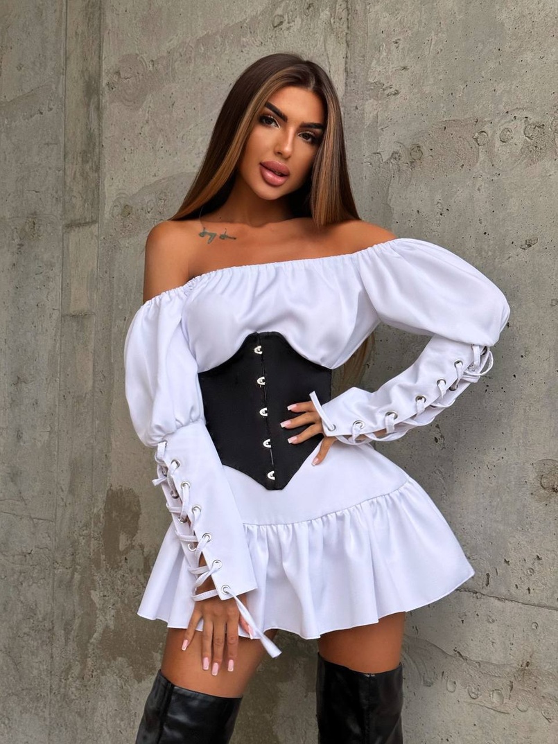 Комплект: Сукня-сорочка + корсет на гачках | PUSHKA SHOP