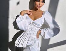 Сукня з корсетом, декорованим стразами Ручна робота Сукня з корсетом, декорованим стразами Ручна робота | PUSHKA SHOP